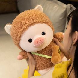 Peluş bebekler 28/38cm kawaii pig peluş oyuncak doldurulmuş hayvan tavşan dinozor koyun ayı plushie bebek yumuşak yastık çocukları yatıştırıcı doğum günü hediyeleri y240415