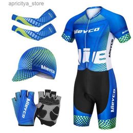 Cycling Jersey Sets Short Seve Triathlon Suit MenS One Piece Skinsuit Outdoor Racing Jumpsuit Cycling Running Tights Conjunto Deportivo Hombre L48