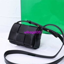 Leather Shoulder Bags BottegVeneta Designer Bags Mini 6 Grid Woven Box Bag Cassette Cowhide One Shoulder Crossbody Casual Small Square Bag wi have logo HBONQE