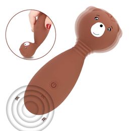 Clitoris Stimulator G Spot Vibrator Cute Bear 12 Speeds Vibrating Dildo 360 Degree Rotation sexy Toys for Women