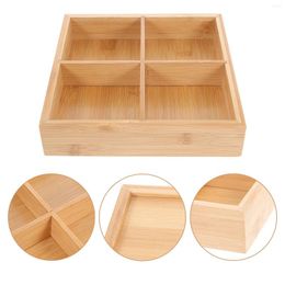 Plates Pot Side Dish Wood Fruit Bowl Compartment Serving Platter Bamboo Dried Plate