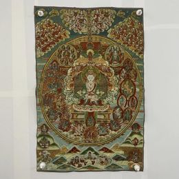 Tapestries Tibet Gold Silk Embroidery Many Buddhas Thangka Paintings Mural