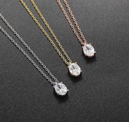 Pendant Necklaces Oval Crystal Necklace For Women Korean Fashion Classic Round Choker Chain Wedding Jewelry Accessories N5032539086