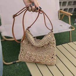 Totes Casual Hollow Women Messenger Bags Woven Shoulder Crossbody Bag Beach Straw For Bolsa Feminina