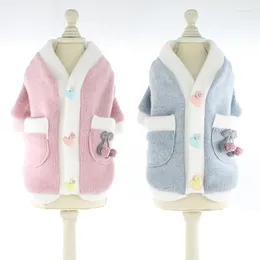 Dog Apparel Soft Dogs Clothing Jacket Coats Winter Comfortable Two Legs Ladies Pet Cat Clothes For Small Yorkshire Casual Coat