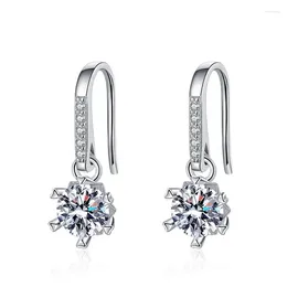 Stud Earrings S925 Sterling Silver Fashion 50 Cent D Color Mosonite Snowflake Mother Edition Wedding Jewelry Wholesale
