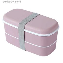 Bento Boxes Microwavable 2 Layer Lunch Box with Compartments Leakproof Bento Box Insulated Food Container Lunch Box Pink L49