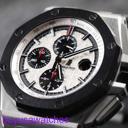 AP Wrist Watch Montre Royal Oak Offshore 26400 Diameters 44mm White Background Black Timing Plate Panda Face Watch