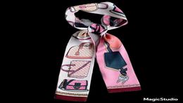 22ss 8style Brand Desinger Letters Print Bowknot Bags Scarves Accessories Silk Handle Wraps Muffler Wallet Purse Handbag Women Bag9097701