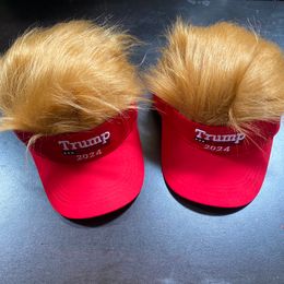 ZK20 Party Hats Trump 2024 Hats With Hair Baseball Caps Supporter Rally Parade Cotton Home Garden Festive Party Supplies