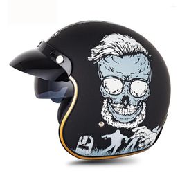 Motorcycle Helmets Black Zombie Open Face Brim Biker Helmet Wear-Resistant Motocross Equipment Breathable Head Protection Anti-Fall