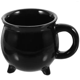 Mugs Witch Cup Cauldron Coffee Mug Black Ceramic Serving Household Decor Drinks Aldult Halloween