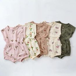 Clothing Sets 2024 Summer Boy Girl Baby Ins Cotton Sleeveless Print Tops Shorts 2pcs Fashion Children Thin Vest Set Kid Casual T-shirt Suit