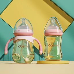 Oberni PPSU Materials Baby Bottle Feeding Bottle Set for 180ml240ml Wide Neck with supper soft Silicone nipple 240412