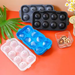Baking Moulds 8 Grid Big Ice Tray Mould Box Large Food Grade Silicone Cube RoundTray DIY Bar Pub Wine Blocks Maker Mould
