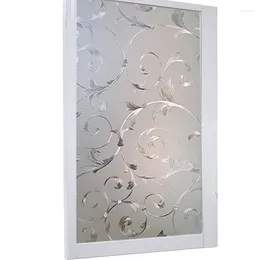 Window Stickers Silver Iron Art Pattern Film Opaque Frosted Films Static Cling Drop- Self Adhesive Privacy Glass