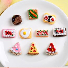 Decorative Figurines Cute Cake Bread Resin Food Patch Flatback Scrapbook DIY Handmade Craft Phone Shell Hairpin Shoes Toy Cap Materials