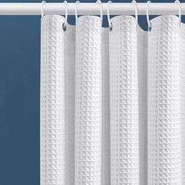 Shower Curtains Waterproof Curtain Liner Fabric Cloth With 12Hooks Soft Machine Washable