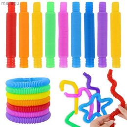 Decompression Toy 8-32pcs Pop Tubes Sensory Fidget Toys Stress Anxiety Relief Squeeze Toy Toddlers Stretch Tube Kids Birthday Party Favors GiftsL2404