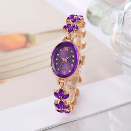 Wristwatches Bracelet Watches Light Luxury Jewellery Watch For Women Violet Petal Ladies Life Waterproof