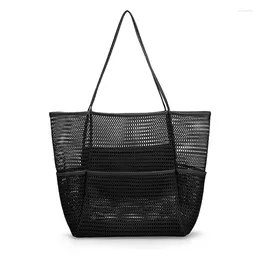 Storage Bags Multifunctional Large Capacity Women Mesh Single-Shoulder Pouch Transparent Shopping Bag 36 39cm For Outdoor Beach