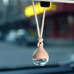 Car Hangings Air Freshener Bottle Wooden Transparent Glass Perfume Stylish Lanyard Interior Accessories With Fragrance