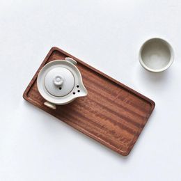 Plates Wooden Serving Tray Natural Snack Dessert For Home Office
