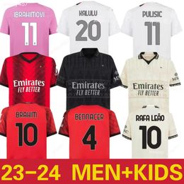 23 24 MILANS IBRAHIMOVIC GIROUD Soccer jerseys 2023 PULISIC THEO TONALI RAFA LEAO REIJNDERS Shirt ROMAGNOLI S.CASTILLEJO REIJNDERS LOFTUS-CHEE Football uniform XXL