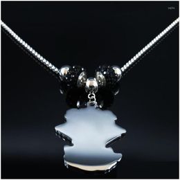 Pendant Necklaces Elephant God Crystal Stainless Steel Necklace Double Layer Sier Colour Boho Jewerly Colgante N19587S08S08S08S08 Drop Dhld0