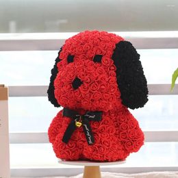 Decorative Flowers 2024 DIY 25 Cm Pekingese Rose Artificial PE Flower Teddy Dog Valentine's Day For Girlfriend Women Wife Mother's Gifts