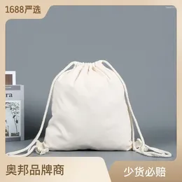 Storage Bags Strictly Selected Customised Canvas Bundle Drawstring Gift Bag Shoulder Cotton Backpack