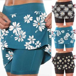 Women's Shorts 2024 Casual Short Chrysanthemum Print Boyshort Mid Waist Sports Leggings Out Wear Panty Running Fitting