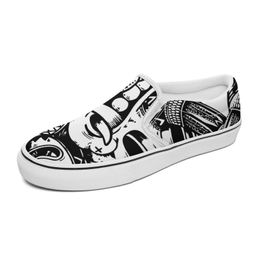 Customised Slip On Casual Shoes Men Women Classic Canvas Sneaker Black White Grey Brown Cornislk Mens Trainers Outdoor Shoe GAI