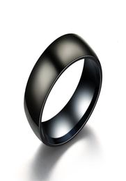 Fashion Black Titanium Ring Men Matte Finished Classic Engagement Anel Jewellery Rings For Male Party Wedding Bands3720886