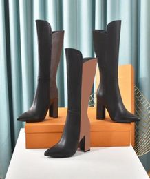 2021 15 inch pointed toe knee boots women 95 cm platform leather fashional boot fashion autumn winter ladies high heels Martin bo2450626