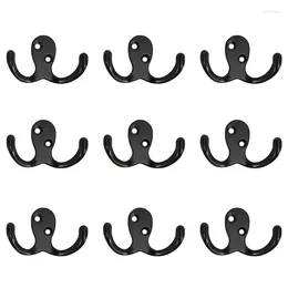 Hooks 10 Pcs Heavy Duty Double Prong Coat Wall Mounted With 20 Screws Retro Robe Utility For Scarf Bag T