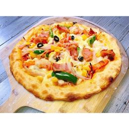 Portable Wood Pizza Paddle Spatula Pizza Shovel Kitchen Peel Cutting Board with Handle Pizza Tray Plate Bakeware Pastry Tools