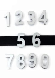 New 8MM Plain Slide numbers quot09quot 20 pcslot Can choose each number Slide Charms Fit DIY Wristband Belt Bracelet LS6565945