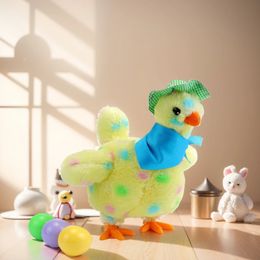 Cartoon Chicken Hen Laying Eggs Toy with 3 Colourful Singing Swinging Plush Dolls AntiStress for Easter Holiday 240401