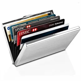 Card Holders Fashion Durable 6 Slots Holder Stainless Steel Case Anti-demagnetization Box Portable Organizer Protector