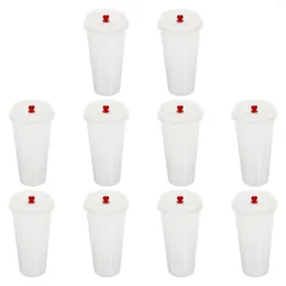 Cups Saucers 25 Sets Plastic Cup Drinking Durable Drink Disposable