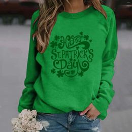 Women's Hoodies Women Happy St Patricks Day Print Hoodless Sweatshirt Girls Green Pullover Top Hoodie Hooded Hoody-Free Streetwear Sports