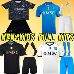 23 24 Napoli Soccer Jersey OSIMHEN INSIGNE 2023 2024 Naples MAGLIA MERTENS VERDI MILIK Men Goalkeeper pink men kids full set child socks shorts