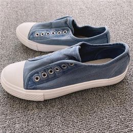 Casual Shoes XIHAHA Washed Korean Edition Korea Lazy Men Women Loafers Canvas Shoe Old Soft Comfortable Classic Low Cut Couple