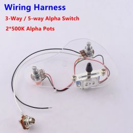 Cables 1 Set Electric Guitar HH /HSH Wiring Harness ( 2x 500K Pots + 3Way/5Way Switch + Jack )