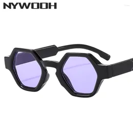 Sunglasses NYWOOH Full Frame Polygonal Glasses Men's Women's Fashionable Irregular Personality Small Face Punk