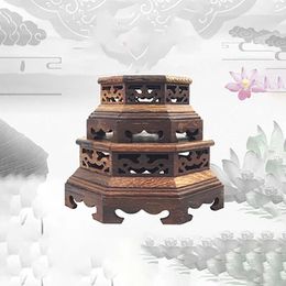 Decorative Plates Mahogany Decorations Octagonal Wooden Pallets Classical Solid Wood And Strange Stone Frames Bonsai Decoration Bases