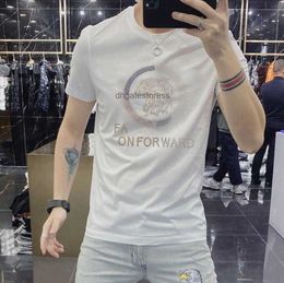 Mens T-Shirts Mens Summer Short Sleeve T-shirt 2023 New Trend Fashion Sequins Casual Half Sleeve T-shirt Top