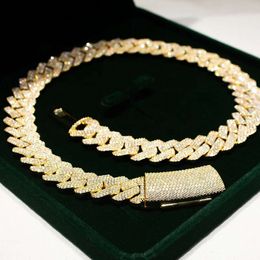 Fully Iced Out Vvs Moissanite Diamond Cuban Bracelet Hip Hop Rapper Cuban Link Chain