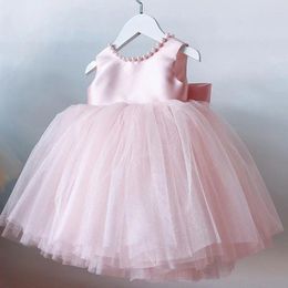 Girl Dresses ICJAEHAO Dress For Girls Baby Clothing Baptism Gown 1 Years Birthday Party Wedding Beading Formal Tutu Princess Clothes